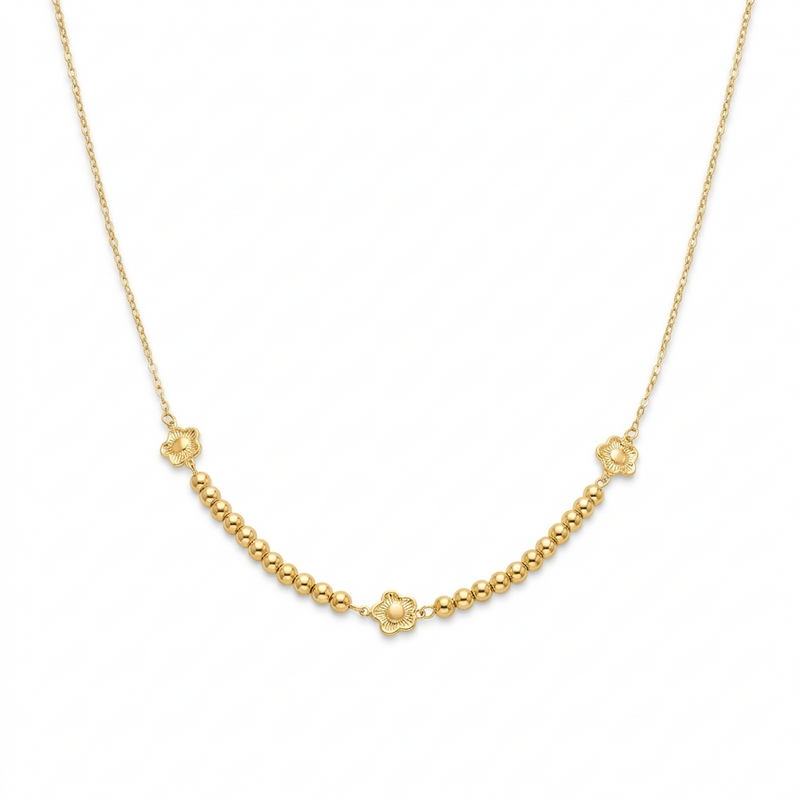 18k Gold Star Dot with Balls Necklace - مجموعة احتفالية - Embellish Gold Jewelry & Diamond