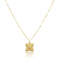 18K Real Gold Rob Flower Necklace