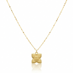 18K Real Gold Rob Flower Necklace