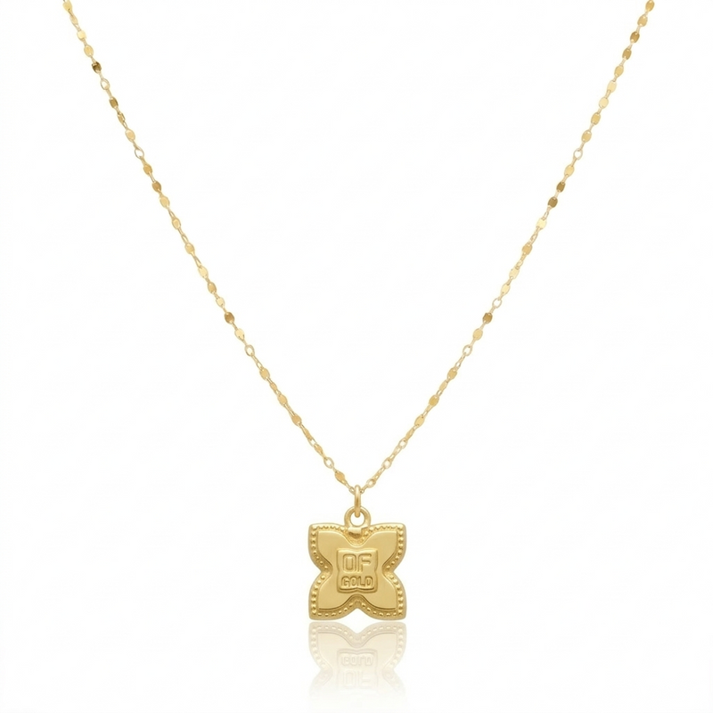 18K Real Gold Rob Flower Necklace - Festive Collection - Embellish Gold