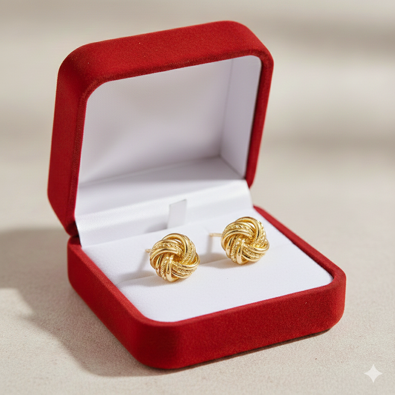 18k Gold Cinnamon Earrings - 18k Gold Earrings - Embellish Gold Jewelry & Diamond