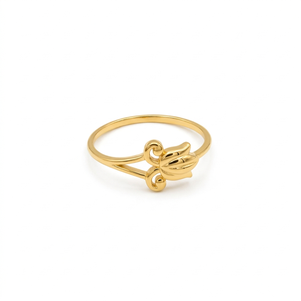 18k Gold Wavy Inspired Ring - 18k Gold Ring - Embellish Gold Jewelry & Diamond
