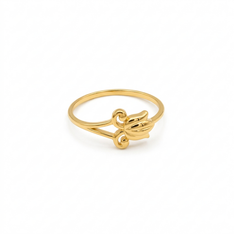 18k Gold Wavy Inspired Ring - 18k Gold Ring - Embellish Gold Jewelry & Diamond