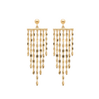 18k Gold Ball Hanging Chain Earrings
