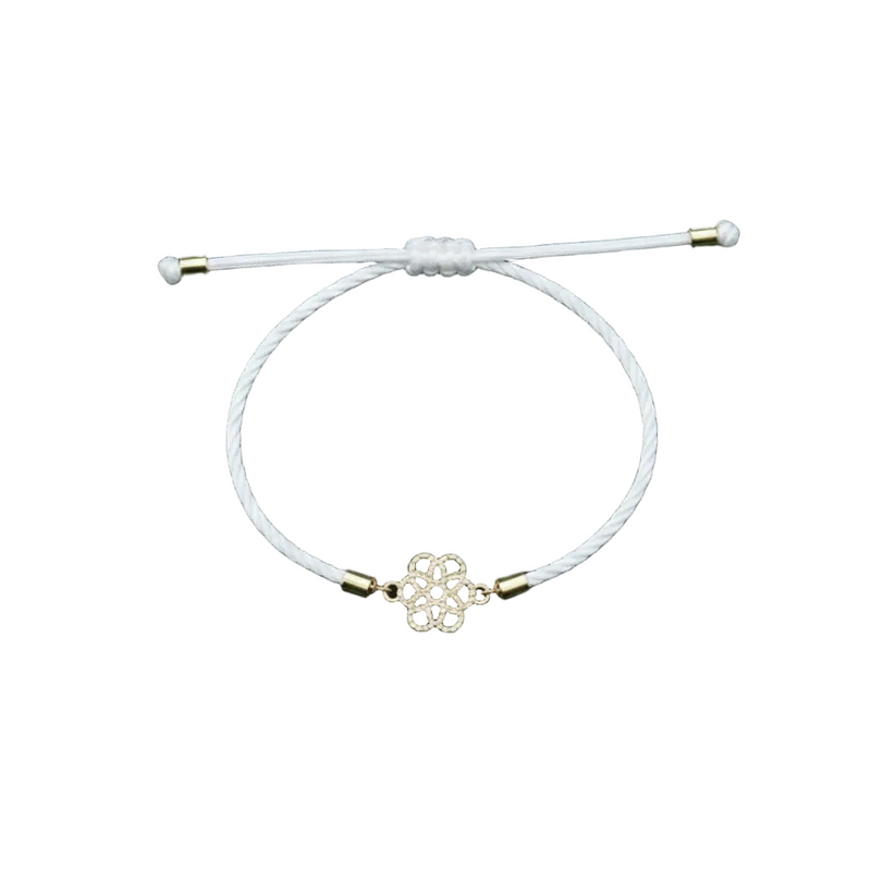 سوار من الذهب الحقيقي عيار 18 قيراط على شكل زهرة محظوظة - 18k Gold Bracelet - Embellish Gold