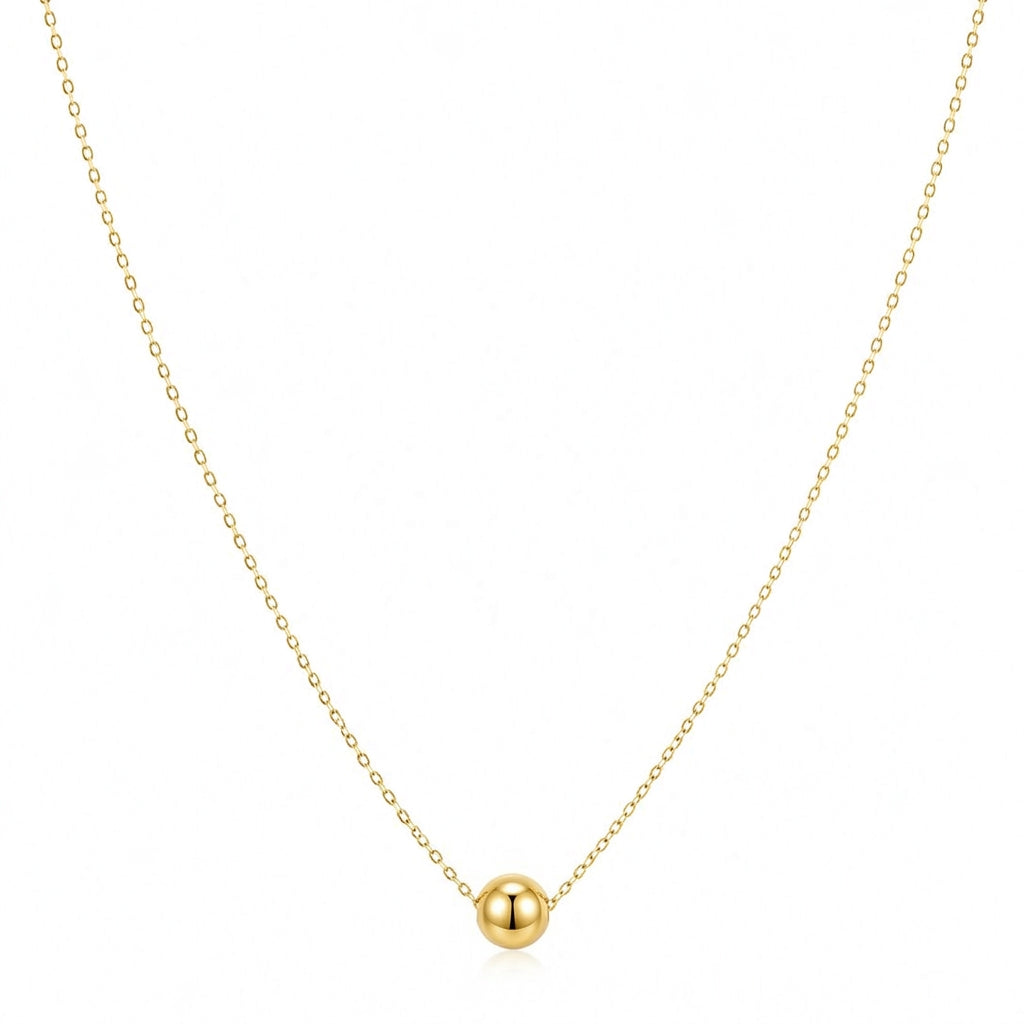 18k Saudi Gold 1 Ball Necklace - 18k Gold Necklace - Embellish Gold Jewelry & Diamond