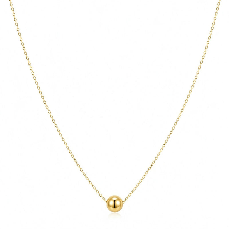 18k Saudi Gold 1 Ball Necklace - 18k Gold Necklace - Embellish Gold Jewelry & Diamond
