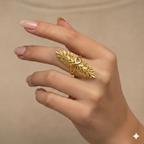 18k Gold Infinity Leaf Ring