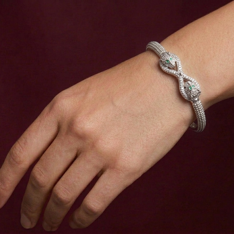 925 Silver Panther Bangle - 925 Silver Bangle - Embellish Gold Jewelry & Diamond