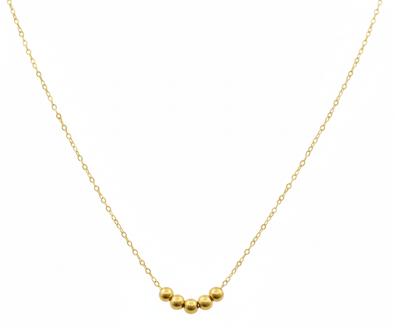 18k Gold 5 Ball Necklace - ad collection - Embellish Gold Jewelry & Diamond