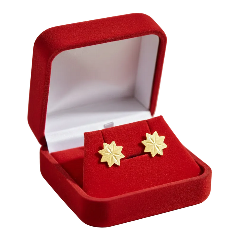 18k Gold Octa Flower Earrings - 18k Gold Earrings - Embellish Gold Jewelry & Diamond