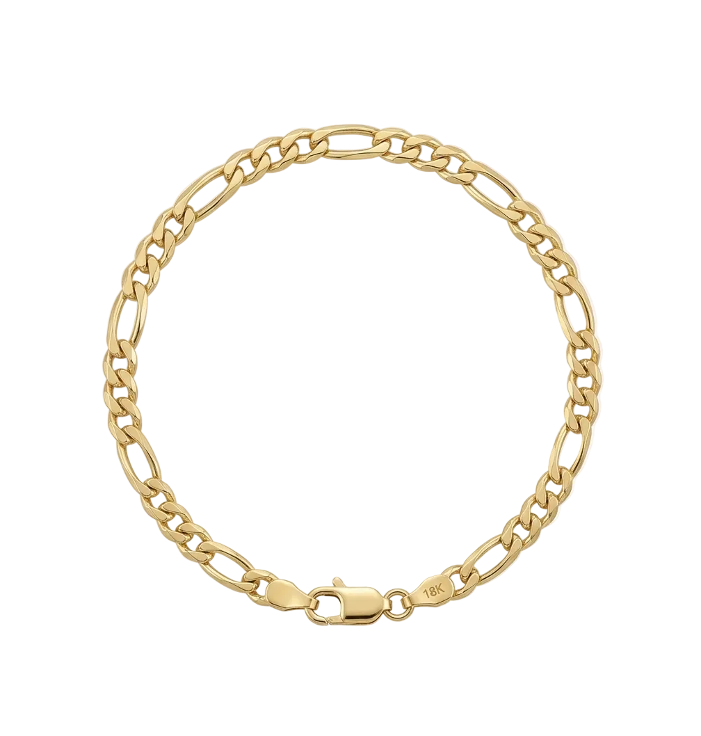 18k Gold Figaro Style Chain - 18k Gold Chain - Embellish Gold Jewelry & Diamond