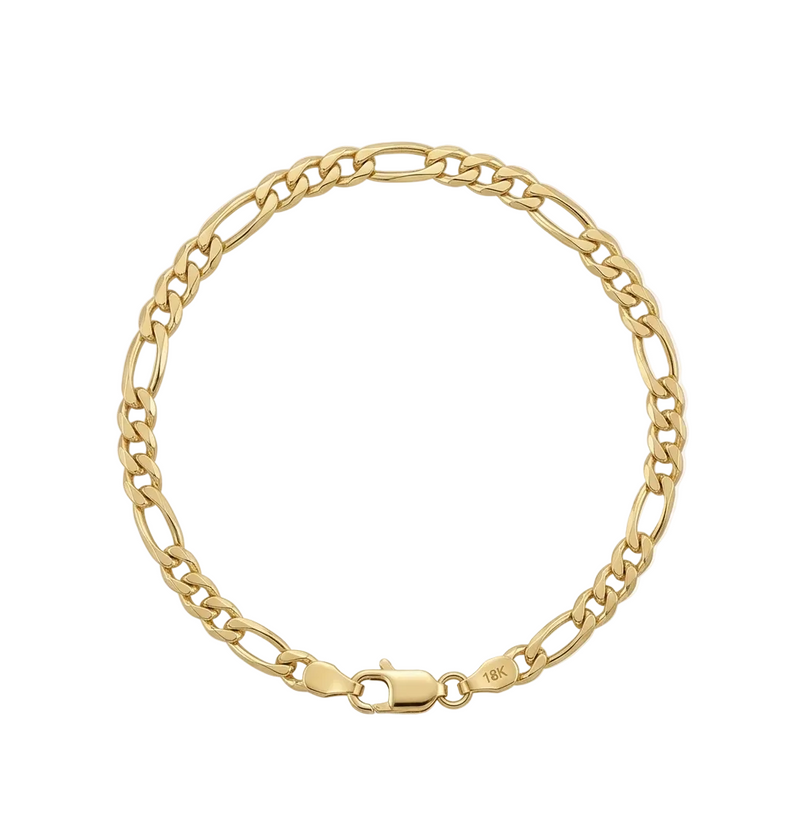 18k Gold Figaro Style Chain - 18k Gold Chain - Embellish Gold Jewelry & Diamond