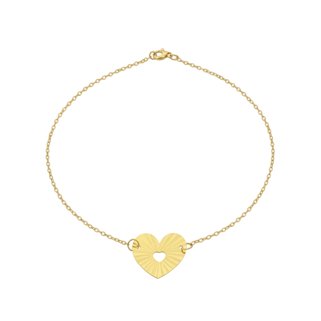 18K Gold Heart Bracelet