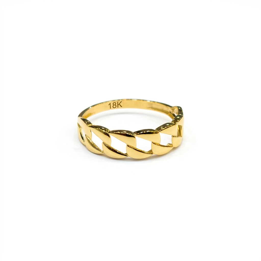 18k Gold Twirl Inspired Ring - 18k Gold Ring - Embellish Gold Jewelry & Diamond