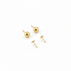 18K Gold Football Screw Earrings