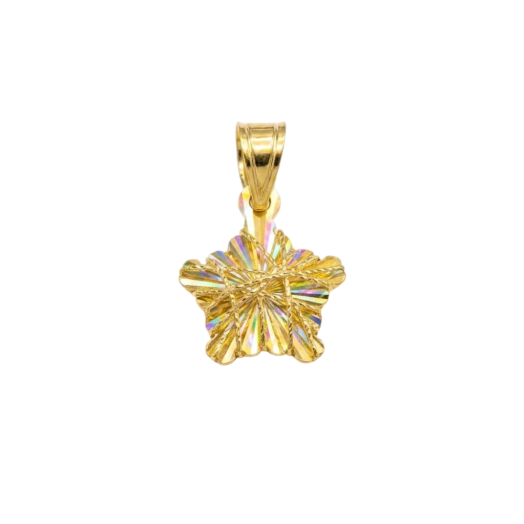 18k Gold Dia Cut Star Pendant - 18k Gold Pendant - Embellish Gold Jewelry & Diamond