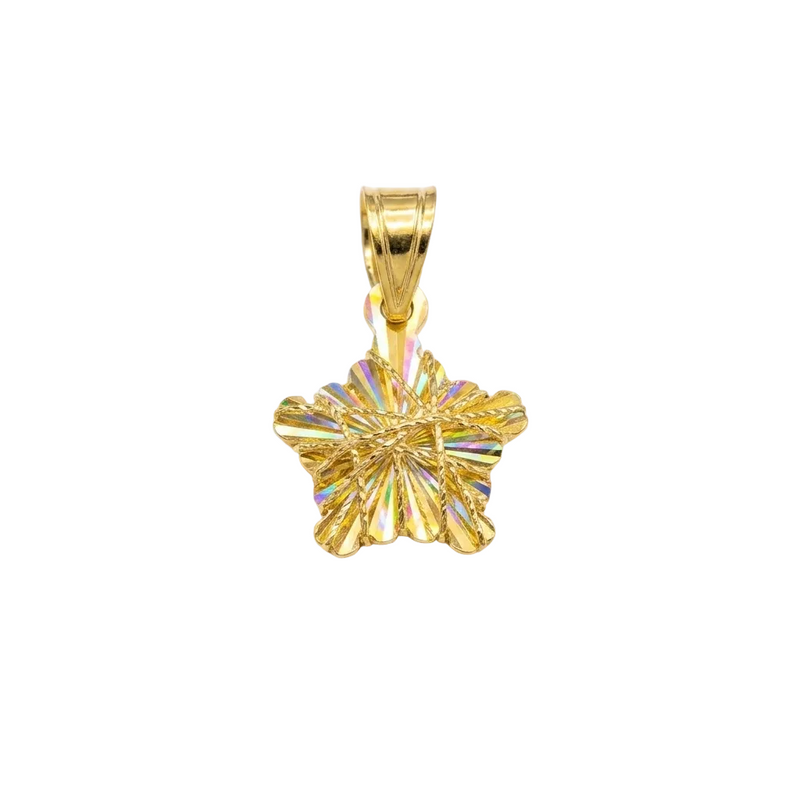 18k Gold Dia Cut Star Pendant - 18k Gold Pendant - Embellish Gold Jewelry & Diamond