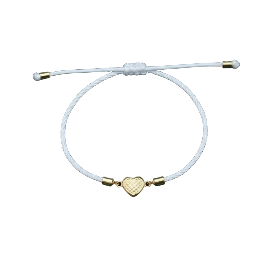 18K Real Gold Heart Style Lucky Charm Bracelet