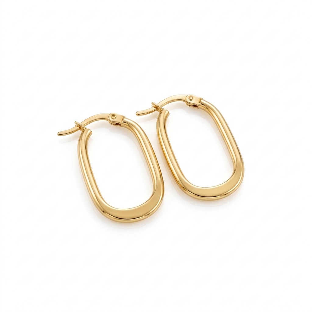 18k Gold Cylinder Loop Earrings - 18k Gold Earrings - Embellish Gold Jewelry & Diamond