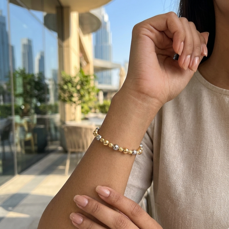 18k Gold Alternate Tri-color Bangle - 18k Gold Bangle - Embellish Gold Jewelry & Diamond