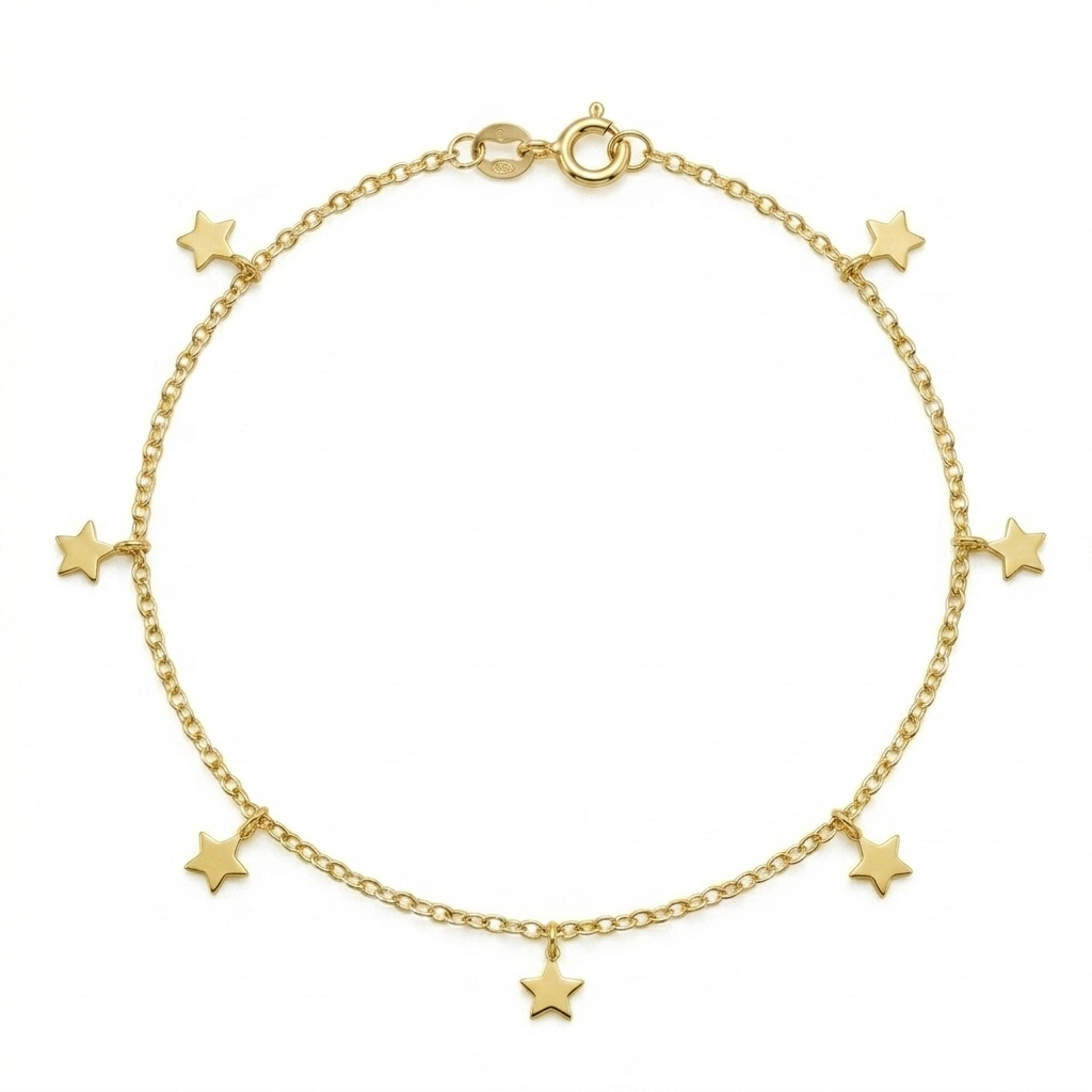 18k Gold Light Star Anklet - ad collection - Embellish Gold Jewelry & Diamond