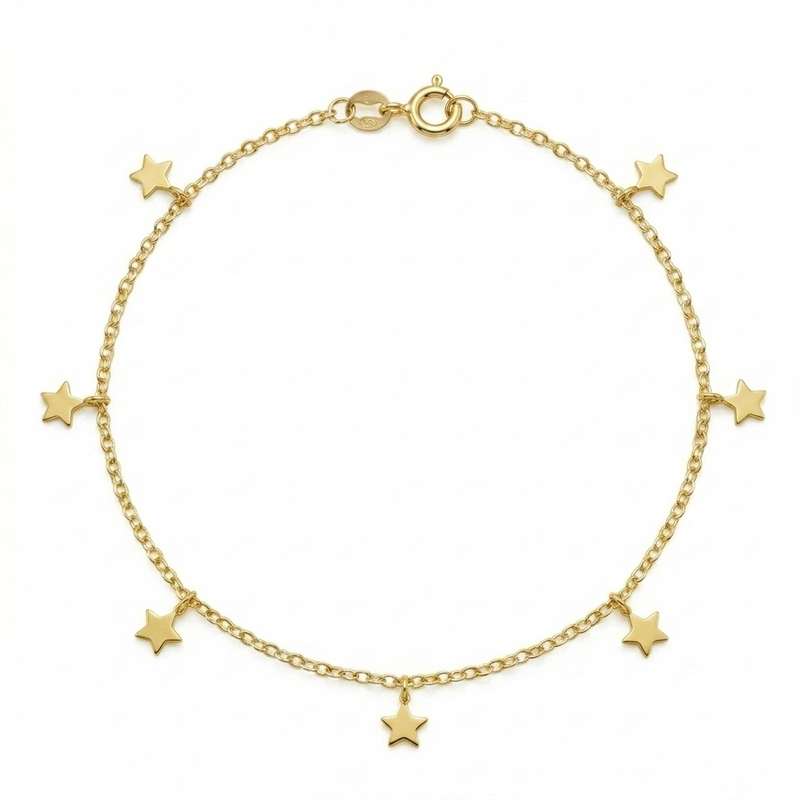 18k Gold Light Star Anklet - ad collection - Embellish Gold Jewelry & Diamond