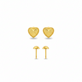 18K Real Gold  Plain Cut Earrings