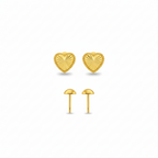 18K Real Gold  Plain Cut Earrings