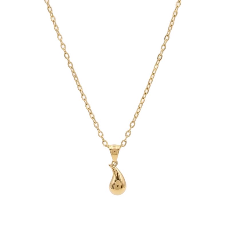 18k Gold Plain Teardrops Necklace - 18k Gold Necklace - Embellish Gold Jewelry & Diamond