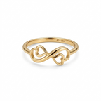 18k Gold Heart Infinity Ring
