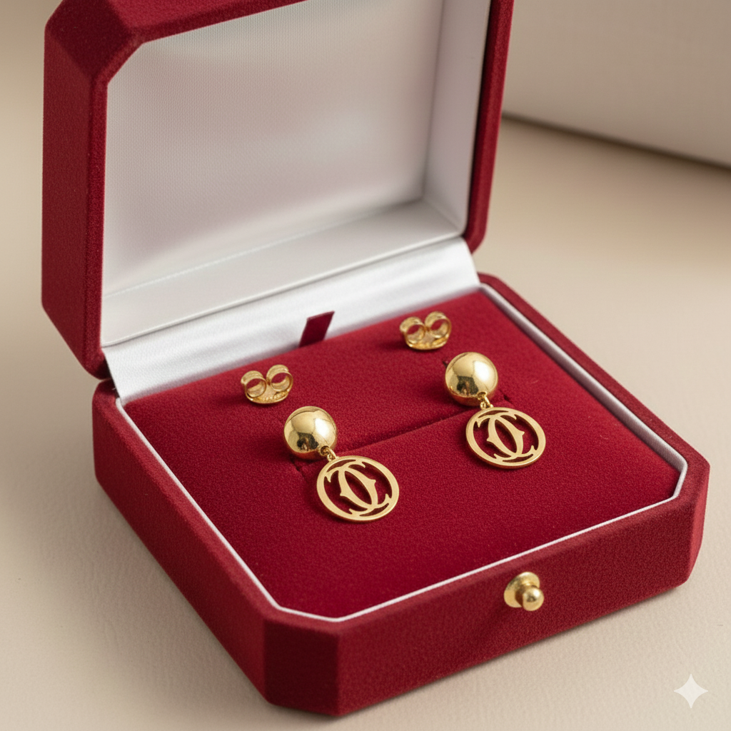 18K Real Gold Versatile Brand Earrings