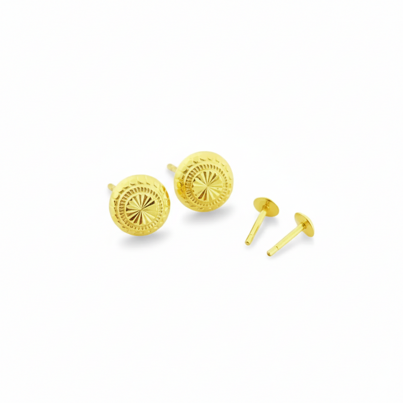18K Real Gold Sunflower Screw Earrings - Earring at @ 135 - Embellish Gold