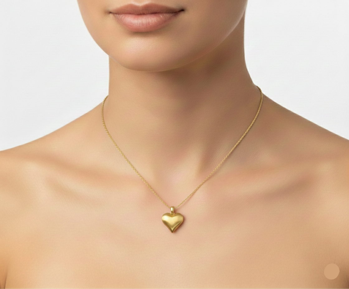 18k Gold Ivana Heart Necklace - 18k Gold Necklace - Embellish Gold