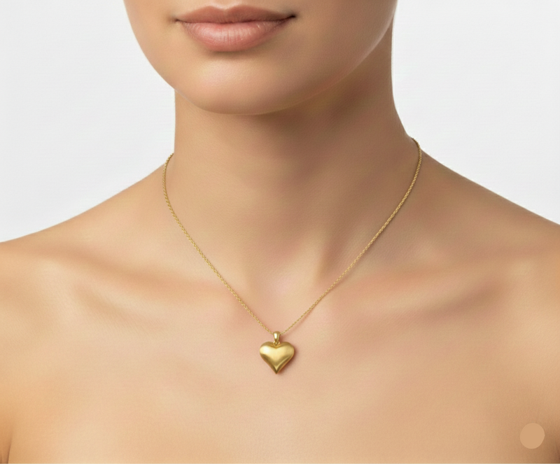 18k Gold Ivana Heart Necklace - 18k Gold Necklace - Embellish Gold