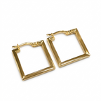 18k Gold Cube Edge Loop Earrings