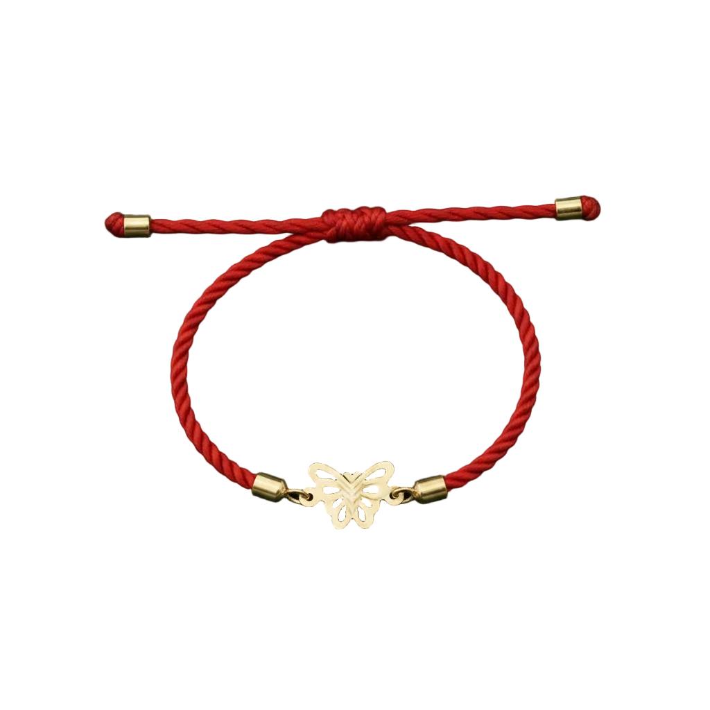 18K Real Gold Butterfly Lucky Charm Bracelet