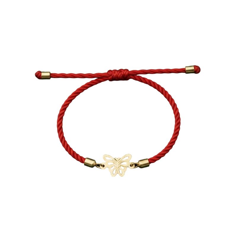 سوار من الذهب الحقيقي عيار 18 قيراط على شكل فراشة محظوظ - 18k Gold Bracelet - Embellish Gold