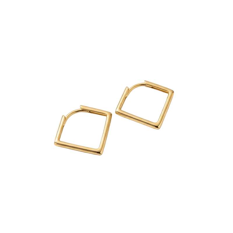 18k Gold Diamond Inspired Loop Earrings - 18k Gold Earrings - Embellish Gold Jewelry & Diamond