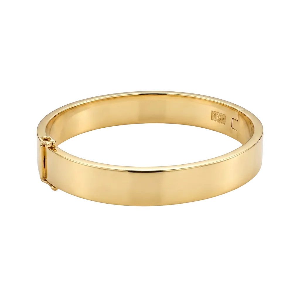 18k Gold Thick Plain Bangle - 18k Gold Bangle - Embellish Gold Jewelry & Diamond