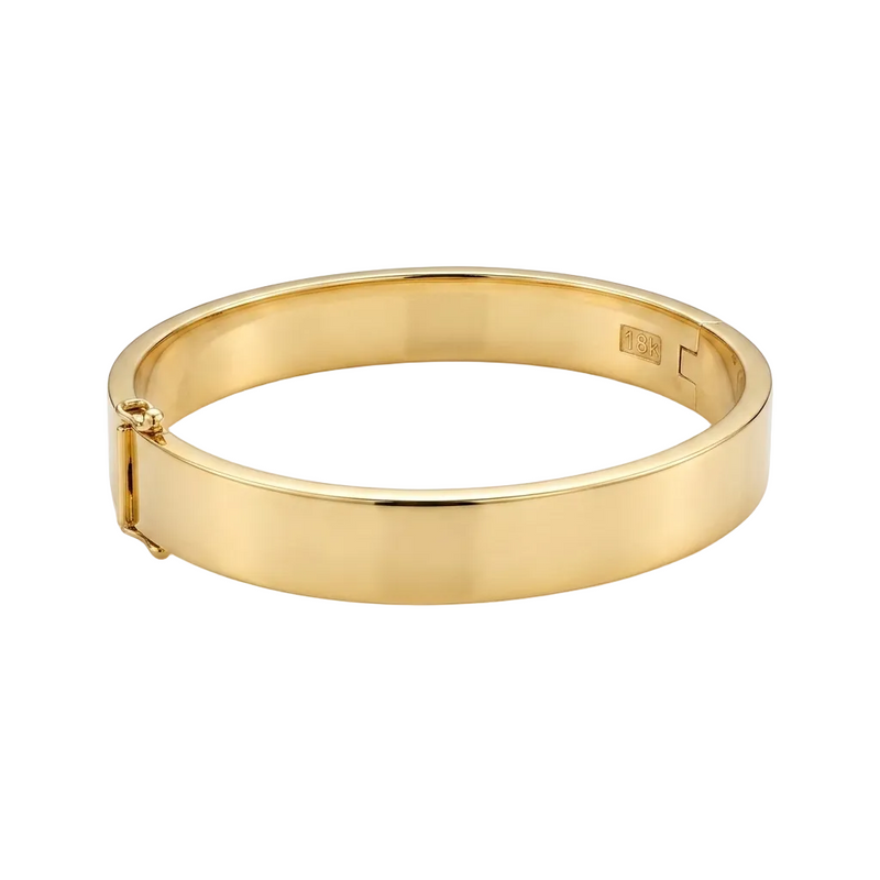 18k Gold Thick Plain Bangle - 18k Gold Bangle - Embellish Gold Jewelry & Diamond