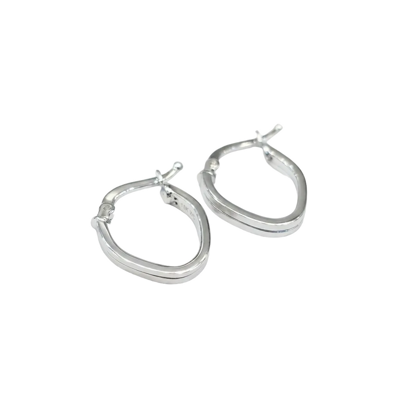 18k White Gold Loop Earrings - 18k Gold Earrings - Embellish Gold Jewelry & Diamond