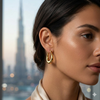 18k Gold Glaze Loop Earrings