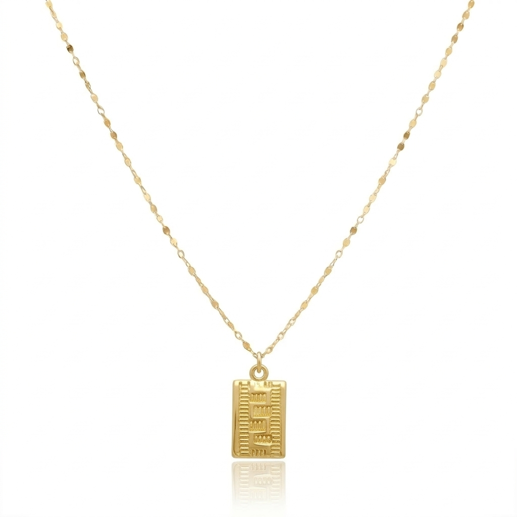 18K Real Gold Maze Necklace - 18k Gold Necklace - Embellish Gold