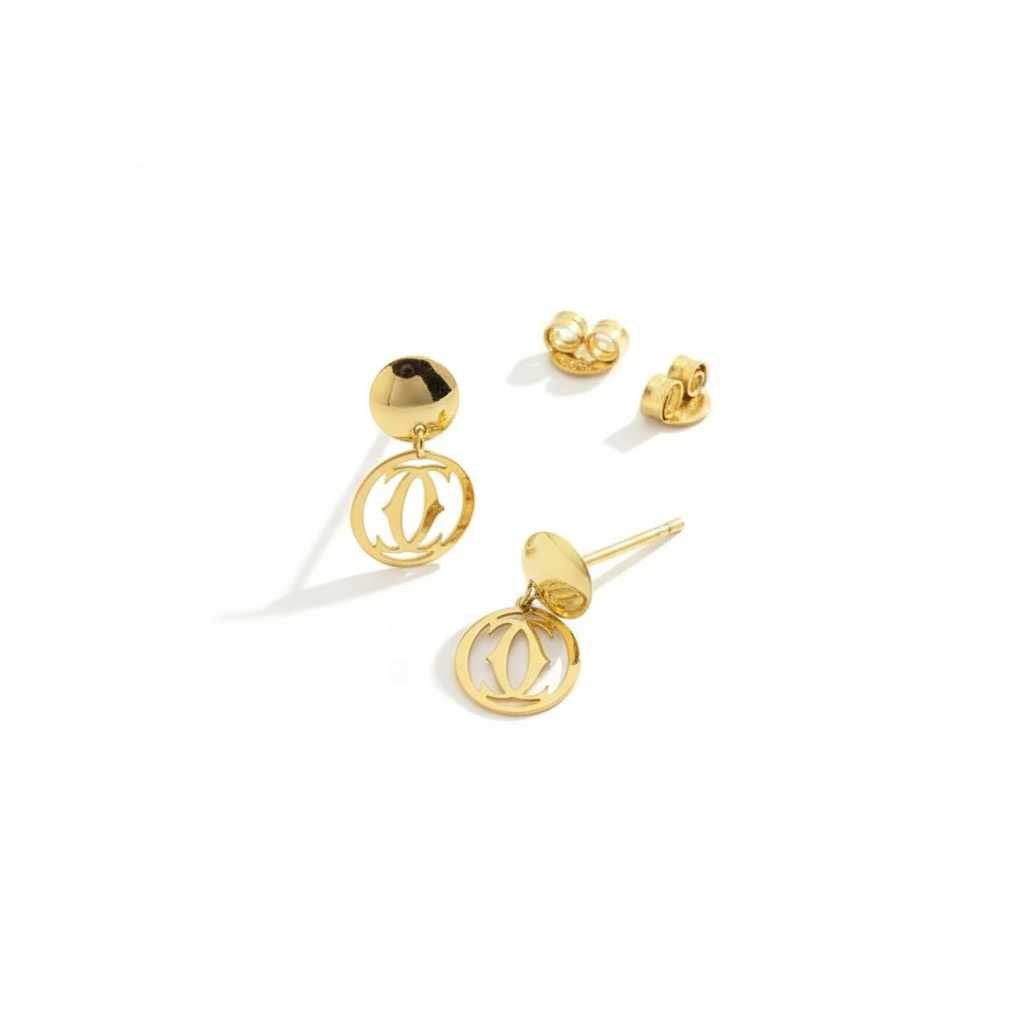18K Real Gold Versatile Brand Earrings