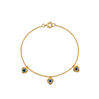 18K Real Gold Evil Eye Bracelet