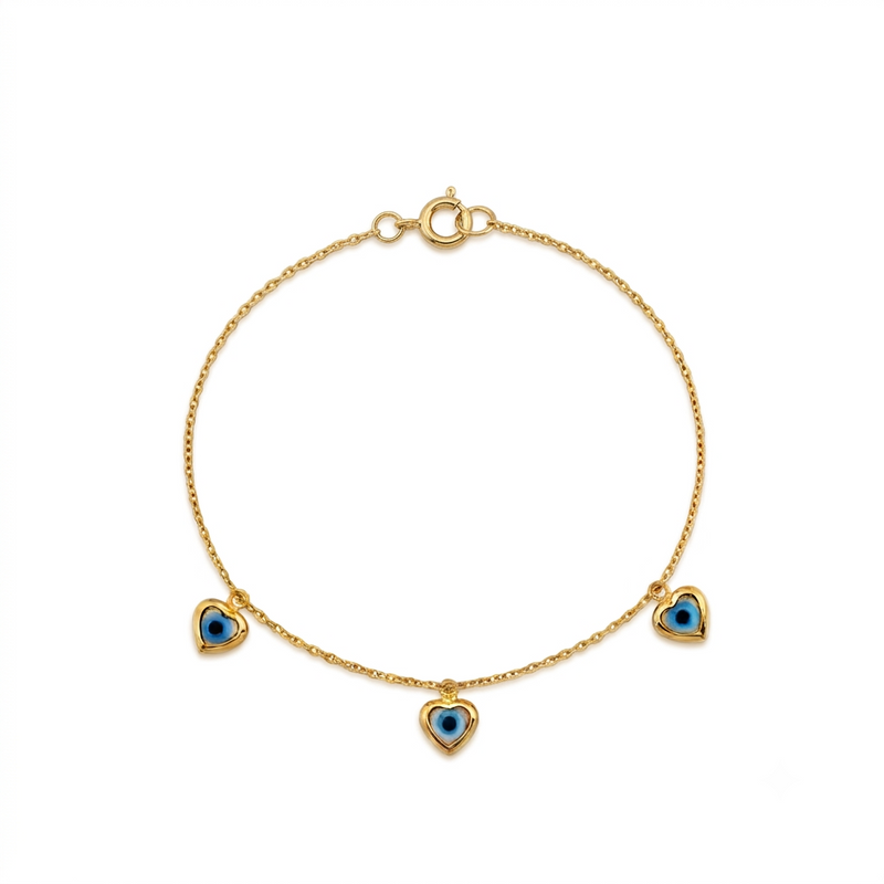 18K Real Gold Evil Eye Bracelet - ad collection - Embellish Gold Jewelry & Diamond