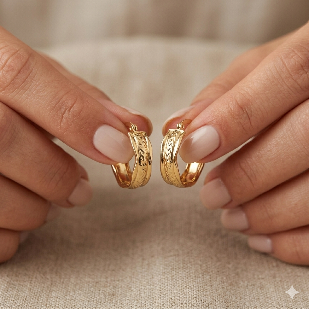 18k Gold Dazzling Loop Earrings