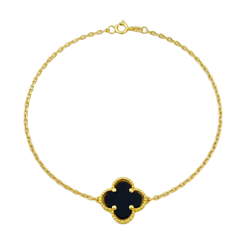 18k Gold Jade Clove Flower Bracelet - ad collection - Embellish Gold