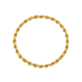 Gold rope chain bracelet on a white background